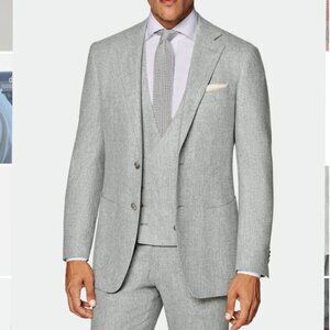 Suitsupply Gray Tailored Fit Wool Blazer in Size 38
